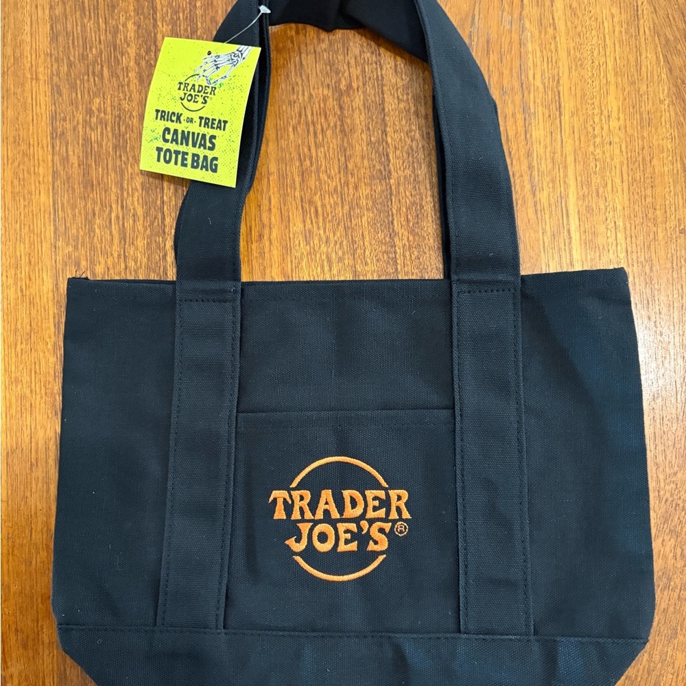 Trader Joe's Black Canvas Tote Bag